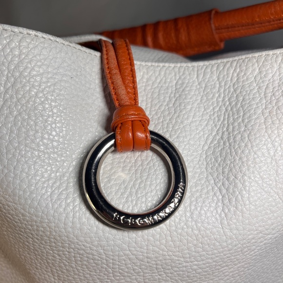 BCBG Max Azria White and Orange Leather Bag - Picture 3 of 10